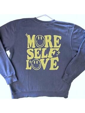 BLT More Self Love Blue Pullover Sweatshirt sz M Unisex USA